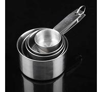 Hyuduo Tazas Medidoras de 5 Piezas, Herramientas Medidoras de Cocina de Acero Inoxidable, Medición Seca y Líquida Duradera y Precisa para Cocinar Hornear en Casa