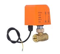 Hyuduo Válvula de Bola de 2 Vías, Válvula de Bola Eléctrica de Latón DN15 AC220V Rosca de Tubo de 1 2 Pulgadas, Cables Normalmente Abiertos, Acción de 6 a 15 S, IP54, para Sistemas de Agua Fría