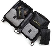 Hyuduo Viajes de 3 Tamaños Organizadores de Viajes que Empacan Cubos, Paquete, para Mochileros, Acampar, Set Multicolor, Bolsa de Lavandería de 6 Pcs con, Panel de Malla (GREY)