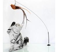 HYUIND Juguetes interactivos de simulación de Gato, pájaro, Divertido Juguete de Pluma con Manos Libres, Varita de Plumas con Campana for Gatitos, Suministros for Gatos(04)