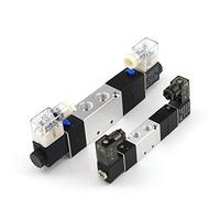 HYUJNAFZR Válvula Solenoide de Cinco vías de Tres Posiciones 4V130C/4V130P/ 4v130e-a /B06 DC24V AC220V DC12V válvula neumática de Sello Medio 1 Uds(4v230p-08,Motor with Bracket)