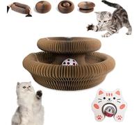 HYuMCCyhT Juguete para gatos Kurlz, almohadilla interactiva para rascar, acordeón plegable, rascador reciclable con bola (naranja (gato))