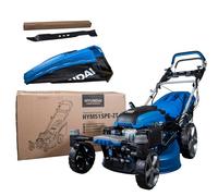 Hyundai Cortacésped Mulching Gasolina con Giro 360º para Corte Preciso y Rápido - Cortacésped Autopropulsado 196cc con Arranque Eléctrico para Jardines Grandes - Potencia 6,5HP para Césped Denso