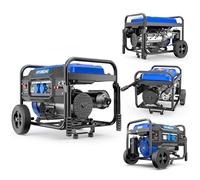 HYUNDAI - Grupo electrógeno a gasolina para obra 3000 W - Tecnología AVR - Kit de ruedas - Asa de transporte - Gran depósito de 15L - Autonomía 10H - Chasis tubular reforzado - HG2700-A