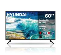 Hyundai Smart TV LED 60 HTV6000UV 4k Ultra HD DVBT2-S2 G Negro VIDAA U6 Mando con Acceso a Apps Hotel