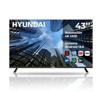Hyundai Smart TV QLED 43 Hyundai HTV4300QUA Ultra HD DVBT2-S2 F Negro Android 13.0 Mando con Acceso Directo a Apps