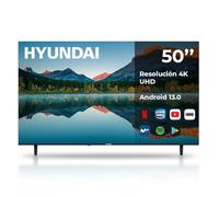 Hyundai Smart TV TFT 50 HTV5000UA Ultra HD DVBT2-S2 E Negro Android 13.0 Mando con Acceso Directo a Apps Conex