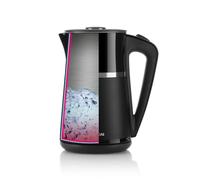 HYUNDAI VK 306 Hervidor de agua de acero inoxidable, hervidor de agua de doble pared, 1,7 litros, 2200 W, apagado automático, triple sistema de seguridad
