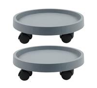 Hyunlai Bandeja redonda resistente para plantas con 4 ruedas, soporte móvil resistente para plantas en macetas de interior y exterior, se adapta a macetas de 8 a 15 pulgadas de 360 x 2 pulgadas