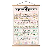 HYUOEP Póster de gimnasio decorativo impreso en lienzo para sala de estar, dormitorio, arte de pared de 40 x 60 cm con marco (póster de yoga)