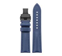 HYUOIND Compatible con correa de reloj de cuero Montblanc - Piel de vacuno trenzada Star Collection - 20 mm, 21 mm, 22 mm(Blue Black 1,23mm)