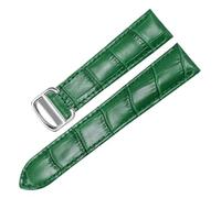 HYUOIND Compatible con correa de reloj de piel de vaca con hebilla plegable cuadrada de Must London Santos Key Series 14/16/17/18/20/22/23/24/25 mm(Green,16mm)