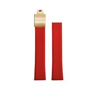 HYUOIND Compatible con correas de reloj CTS Fluororubber FKM de liberación rápida, pulseras con hebilla de mariposa de 19/20/21/22 mm, correas de reloj de buceo suaves cortadas a medida(Red Gold,22mm)