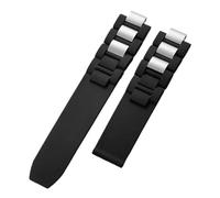 HYUOIND Compatible con la Correa de Reloj de Silicona Convexa del Siglo XXI de Cartier. Los Accesorios de Cadena de Reloj en Blanco y Negro Son adecuados for Correas de 20 x 10 mm.(Black no Clasp)