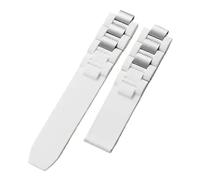 HYUOIND Compatible con la Correa de Reloj de Silicona Convexa del Siglo XXI de Cartier. Los Accesorios de Cadena de Reloj en Blanco y Negro Son adecuados for Correas de 20 x 10 mm.(White no Clasp)