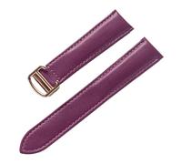 HYUOIND Compatible con la pulsera Cartier SOLO London de 14 mm, 16 mm, 18 mm, 20 mm, accesorios for correa de cuero marrón púrpura for hombre y mujer(Purple rose buckle,15mm)