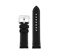 HYUOIND Compatible con Panerahai Lumino 1084/1314 Crazy Horse Leather Cadena de reloj for hombre PAM111/441/312 Correa de reloj de piel de vaca mate 22 mm 24 mm 26 mm(Black white-silver,26mm)