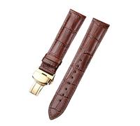 HYUOIND Correa de cuero compatible con Tissot Le Locle T41 T006 PRC200, correa de reloj, pulsera de reloj 1853, correa de reloj for hombre de 19 mm, 20 mm, 21 mm y 22 mm.(Brown-gold,22mm)