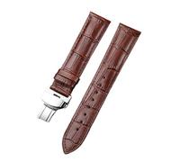 HYUOIND Correa de cuero compatible con Tissot Le Locle T41 T006 PRC200, correa de reloj, pulsera de reloj 1853, correa de reloj for hombre de 19 mm, 20 mm, 21 mm y 22 mm.(Brown-silver,22mm)