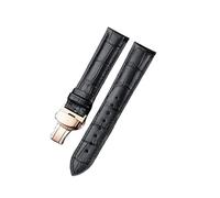 HYUOIND Correa de cuero compatible con Tissot Le Locle T41 T006 PRC200, correa de reloj, pulsera de reloj 1853, correa de reloj for hombre de 19 mm, 20 mm, 21 mm y 22 mm.(Black-rose,22mm)