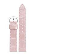 HYUOIND Correa de cuero tallas pequeñas y grandes Compatible con reloj Cartier Santos Dumont, correa de cuero con patrón de cocodrilo de liberación rápida for mujer(Pink Buckle 1,15.5mm)