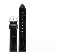 HYUOIND Correa de cuero tallas pequeñas y grandes Compatible con reloj Cartier Santos Dumont, correa de cuero con patrón de cocodrilo de liberación rápida for mujer(Black Buckle 1,18.5mm)