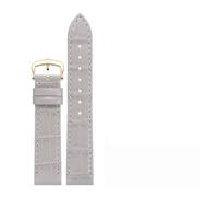 HYUOIND Correa de cuero tallas pequeñas y grandes Compatible con reloj Cartier Santos Dumont, correa de cuero con patrón de cocodrilo de liberación rápida for mujer(Gray Buckle 2,18.5mm)