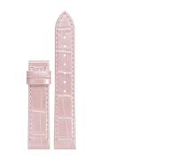 HYUOIND Correa de cuero tallas pequeñas y grandes Compatible con reloj Cartier Santos Dumont, correa de cuero con patrón de cocodrilo de liberación rápida for mujer(Pink No Buckle,15.5mm)