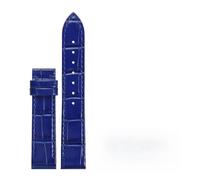 HYUOIND Correa de cuero tallas pequeñas y grandes Compatible con reloj Cartier Santos Dumont, correa de cuero con patrón de cocodrilo de liberación rápida for mujer(Blue No Buckle,15.5mm)