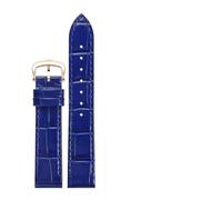 HYUOIND Correa de cuero tallas pequeñas y grandes Compatible con reloj Cartier Santos Dumont, correa de cuero con patrón de cocodrilo de liberación rápida for mujer(Blue Buckle 3,18.5mm)