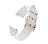 HYUOIND Correa de goma FKM con diseño de mosaico de 20mm y 22mm, correa de reloj deportivo de liberación rápida Compatible con pulsera Universal Rolex Omega Belt(White-Rose Gold,20mm)