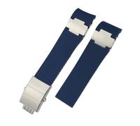 HYUOIND Correa de reloj de caucho natural de 22 mm compatible con Ulysse Nardin Diver, correa de silicona negra y azul, hebilla plegable de oro rosa y plata.(Black Gray)