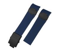 HYUOIND Correa de reloj de caucho natural de 22 mm compatible con Ulysse Nardin Diver, correa de silicona negra y azul, hebilla plegable de oro rosa y plata.(Blue White)