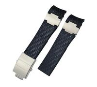 HYUOIND Correa de reloj de caucho natural de 22 mm compatible con Ulysse Nardin Diver, correa de silicona negra y azul, hebilla plegable de oro rosa y plata.(Smokey Mauve)