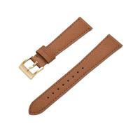 HYUOIND Correa de reloj de cuero cosido Vintage de liberación rápida de primera calidad correas de reloj de cuero Saffiano 18mm 19mm 20mm 21mm 22mm 23mm 24mm(Brown gold,18mm)