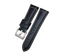 HYUOIND Correa de Reloj de Cuero de 24 mm, 25 mm y 26 mm Compatible con Panerai Tissot, Correa de Reloj Vintage de Piel de Vaca Negra, Azul y marrón.(Z1,25mm)