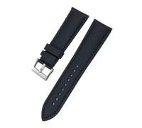 HYUOIND Correa de reloj de cuero y nailon de lona de 22mm y 23mm Compatible con Blancpain Fifty Fathoms 5000 5015 5200, correa de tela con hebilla plegable(Black Black,23mm)