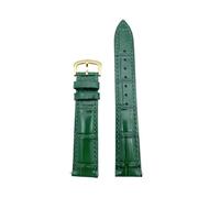 HYUOIND Correa de reloj de cuero y piel de vacuno, compatible con correas Cartier/Must/Round/Santos, transpirable y suave.(Green golden,24mm)