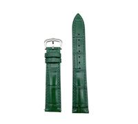 HYUOIND Correa de reloj de cuero y piel de vacuno, compatible con correas Cartier/Must/Round/Santos, transpirable y suave.(Green silver,20mm)
