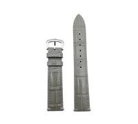 HYUOIND Correa de reloj de cuero y piel de vacuno, compatible con correas Cartier/Must/Round/Santos, transpirable y suave.(Gray silver,24mm)