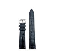 HYUOIND Correa de reloj de cuero y piel de vacuno, compatible con correas Cartier/Must/Round/Santos, transpirable y suave.(Black silver,17mm)
