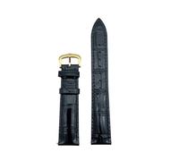 HYUOIND Correa de reloj de cuero y piel de vacuno, compatible con correas Cartier/Must/Round/Santos, transpirable y suave.(Black golden,16mm)