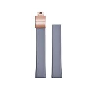 HYUOIND Correa de reloj de goma CTS FKM, diseño convexo, 19mm, 20mm, 21mm, 22mm, correas de reloj CTS, hebilla de mariposa de liberación rápida cortada a medida(Grey Rose Gold,20mm)