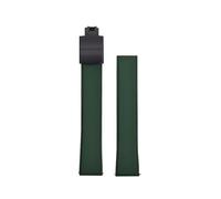 HYUOIND Correa de reloj de goma CTS FKM, diseño convexo, 19mm, 20mm, 21mm, 22mm, correas de reloj CTS, hebilla de mariposa de liberación rápida cortada a medida(Green Black Buckle,20mm)