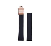 HYUOIND Correa de reloj de goma CTS FKM, diseño convexo, 19mm, 20mm, 21mm, 22mm, correas de reloj CTS, hebilla de mariposa de liberación rápida cortada a medida(Black Rose Gold,20mm)