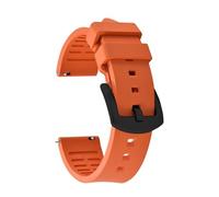 HYUOIND Correa de reloj de goma FKM de 18/19/20/21/22/23/24 mm Correa de liberación rápida for deportes de buceo Pulsera de goma compatible con Tissot/OmegaWatch Band(Oange-Black Buckle,21mm)