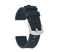HYUOIND Correa de reloj de goma FKM de 18/19/20/21/22/23/24 mm Correa de liberación rápida for deportes de buceo Pulsera de goma compatible con Tissot/OmegaWatch Band(Blue-Silver Buckle,23mm)