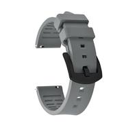HYUOIND Correa de reloj de goma FKM de 18/19/20/21/22/23/24 mm Correa de liberación rápida for deportes de buceo Pulsera de goma compatible con Tissot/OmegaWatch Band(Gray-Black Buckle,19mm)
