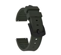 HYUOIND Correa de reloj de goma FKM de 18/19/20/21/22/23/24 mm Correa de liberación rápida for deportes de buceo Pulsera de goma compatible con Tissot/OmegaWatch Band(Green-Black Buckle,19mm)