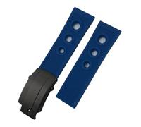 HYUOIND Correa de reloj de silicona de caucho natural de 20mm, 21mm, 22mm, 23mm y 24mm, Compatible con Breitling Superocean Avenger Heritage, correa de reloj(Blue-Black Style 1,21mm)
